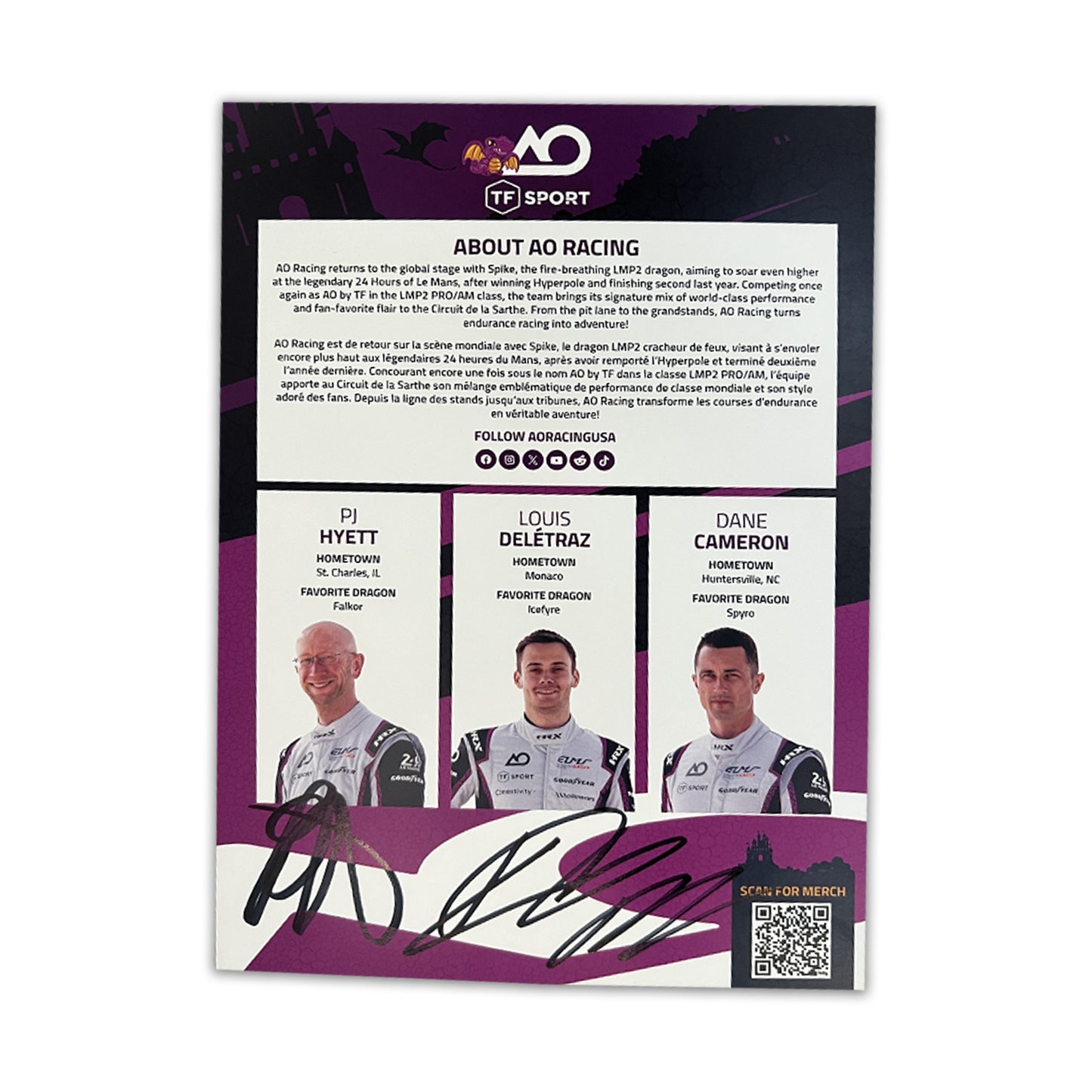 2025 Signed Spike Le Mans Hero Card