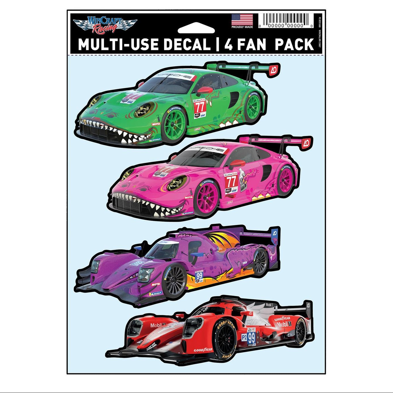 4-Car Lineup Decal Sheet
