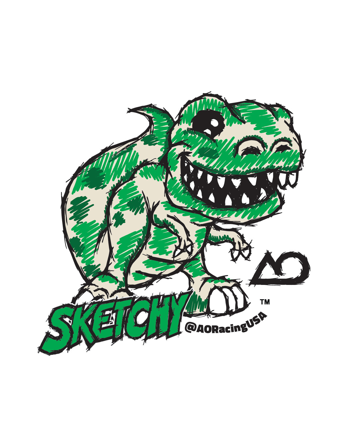 Sketchy Rexy Character Sticker – AO Racing