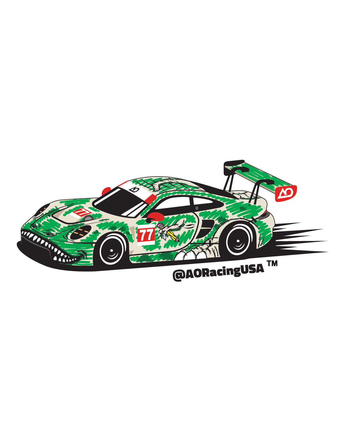 Sketchy Rexy Car Sticker – AO Racing